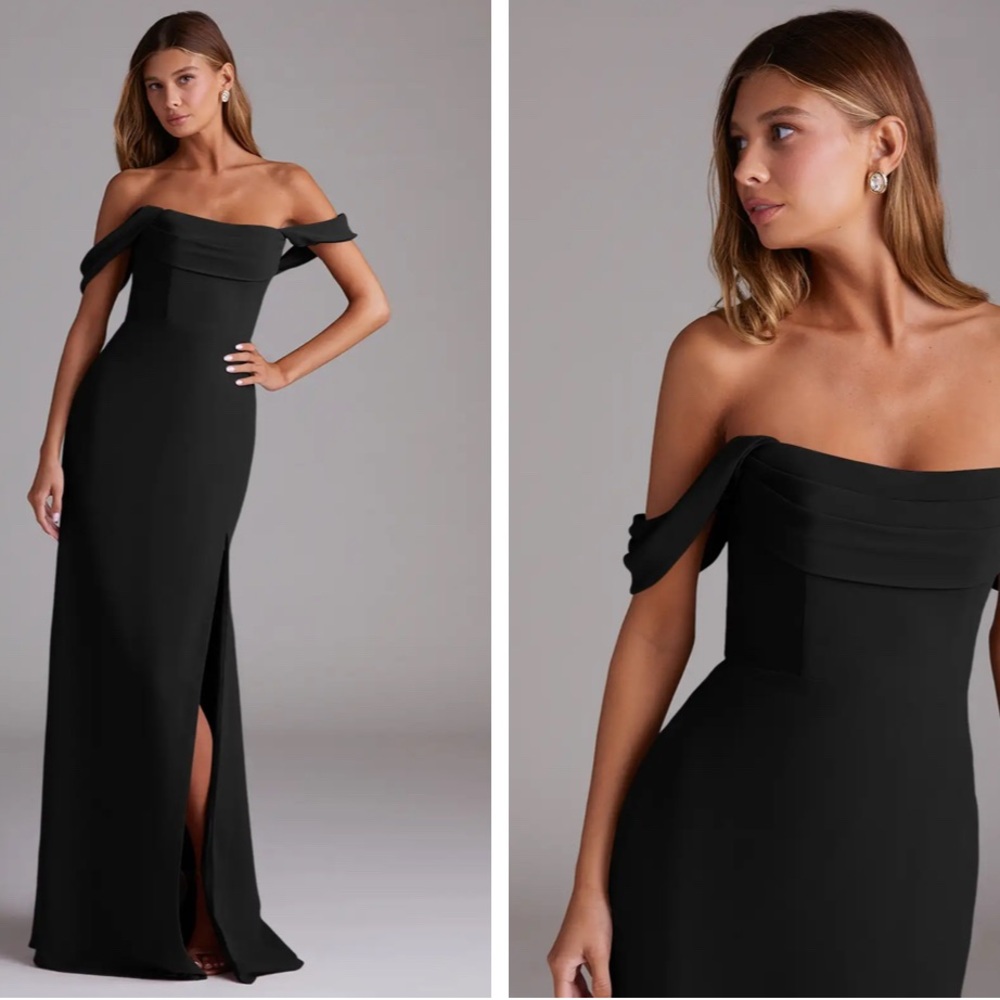 Azazie Black Strapless Gown